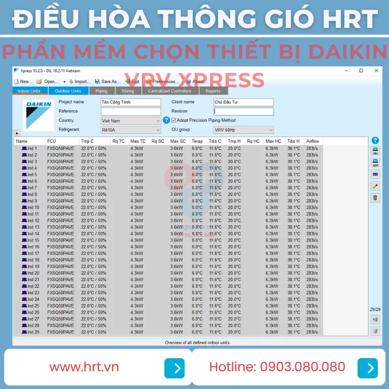 Phần mềm DAIKIN VRV XPRESS