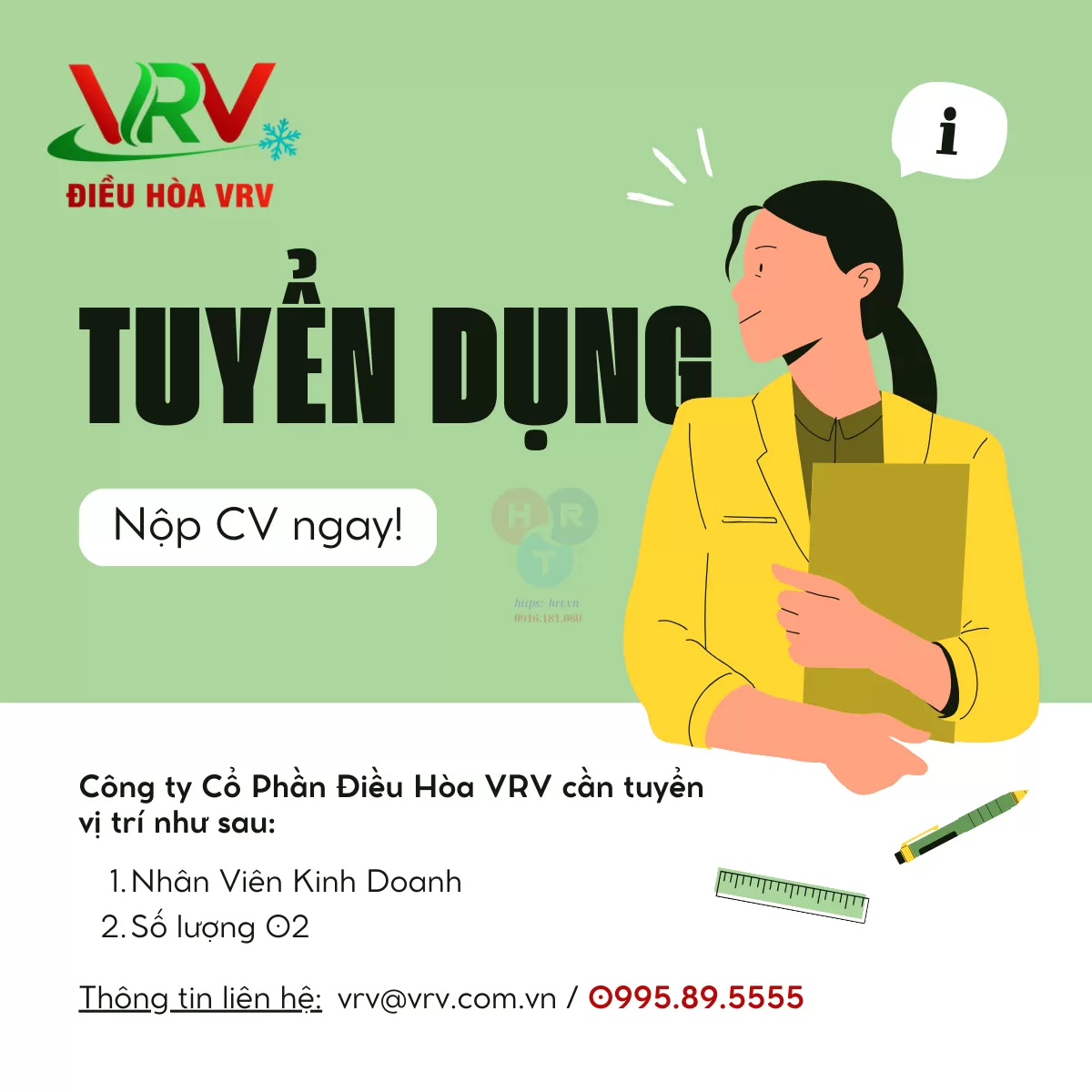 C&ocirc;ng Ty Cổ Phần Điều H&ograve;a VRV Tuyển Dụng Nh&acirc;n Vi&ecirc;n Kinh Doanh &ndash; Thu Nhập Hấp Dẫn