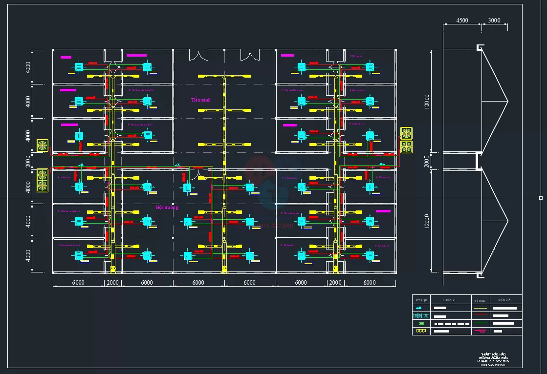 Bố trí các thiết bị trên mặt bằng kiến trúc