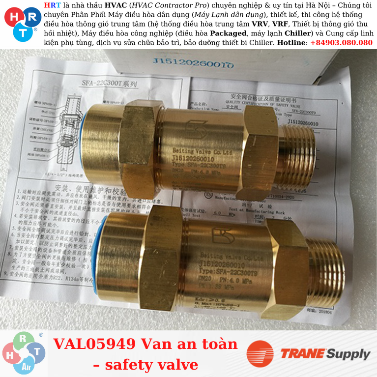 VAL05949 Van an toàn – safety valve cho Chiller Trane