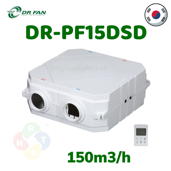 Thiết bị thông gió thu hồi nhiệt DR FAN 150m3/h DR-PF15DSD