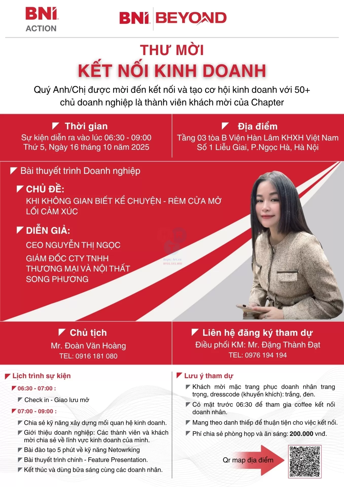 THƯ MỜI KẾT NỐI KINH DOANH – BNI ACTION - 16/10/2025