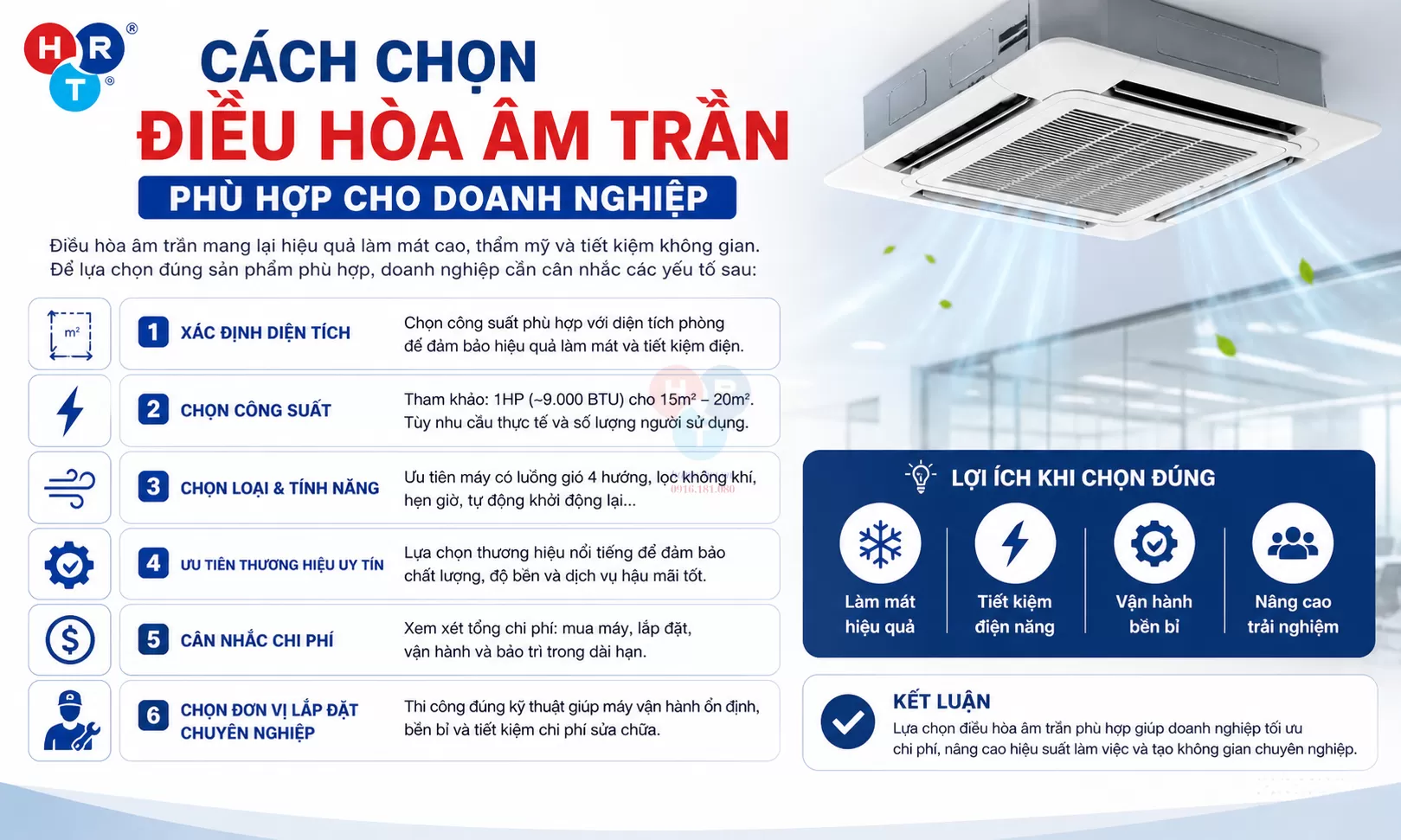 Cách Chọn Điều Hòa Âm Trần Phù Hợp Cho Doanh Nghiệp